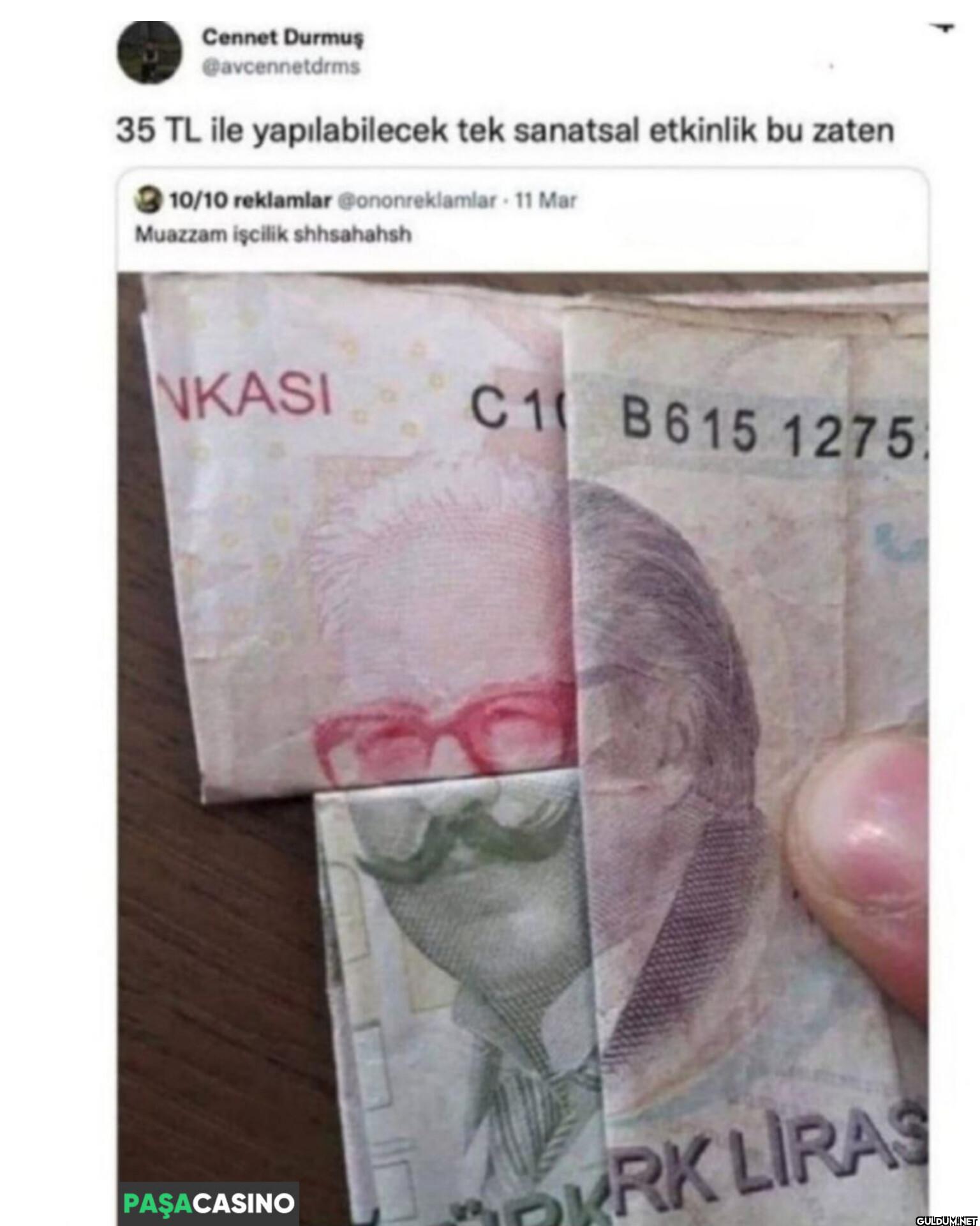 35 TL ile yapılabilecek...