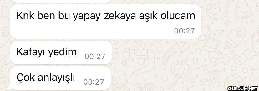 Knk ben bu yapay zekaya...