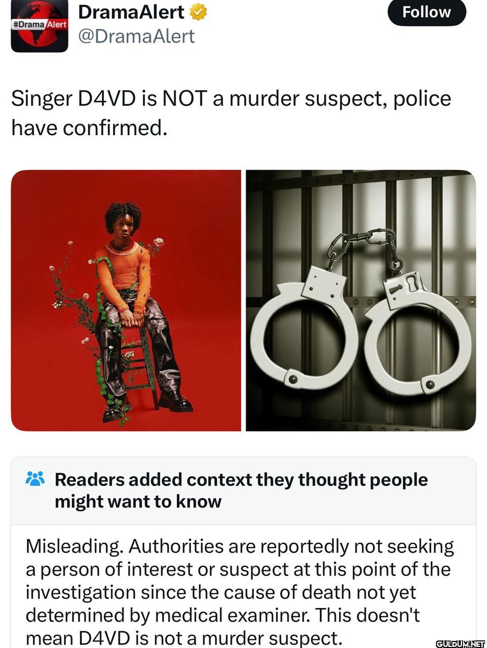 Still a suspect.    #Drama...
