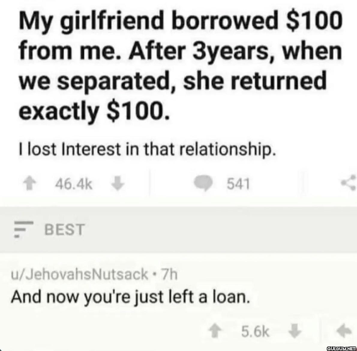 My girlfriend borrowed...