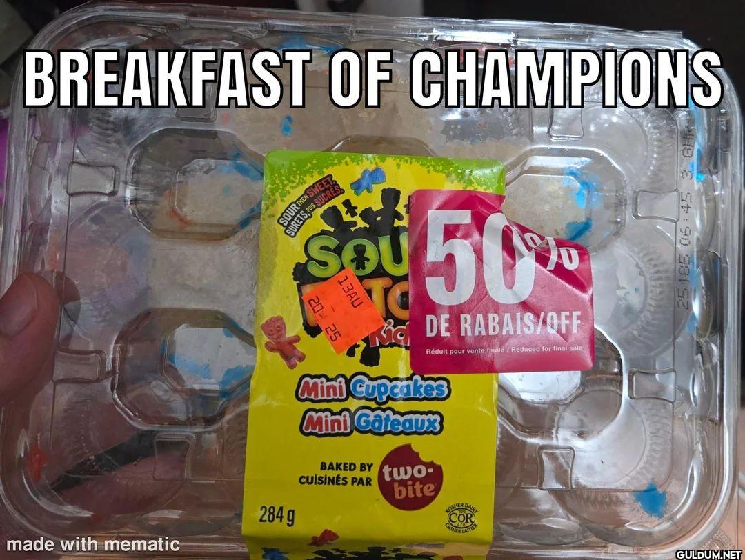BREAKFAST OF CHAMPIONS...