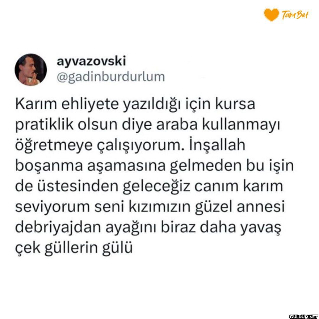 Karım ehliyete yazıldığı...