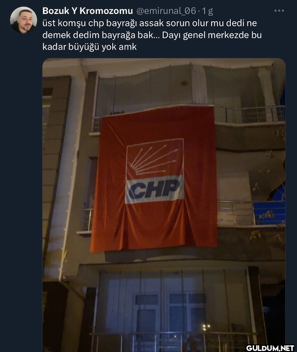 üst komşu chp bayrağı...
