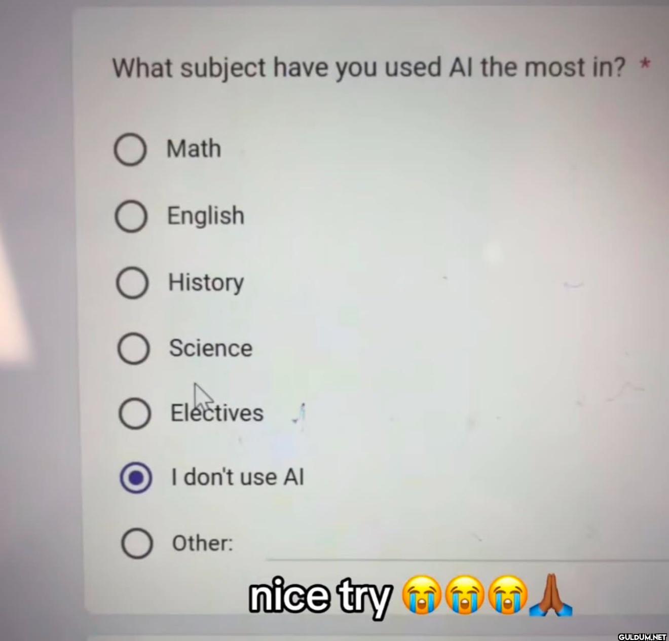 What subject have you used...