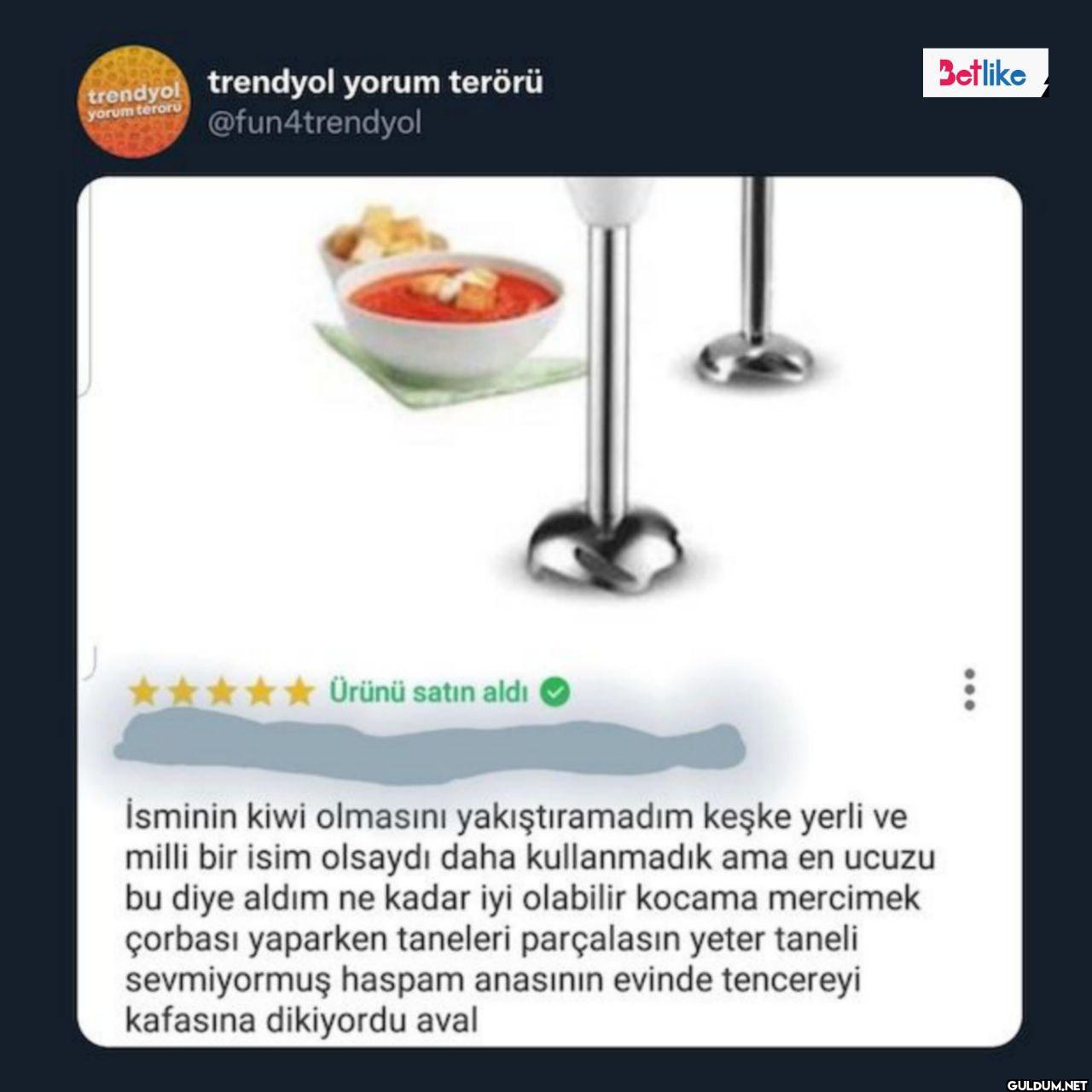 yorum teroru Ürünü satın...