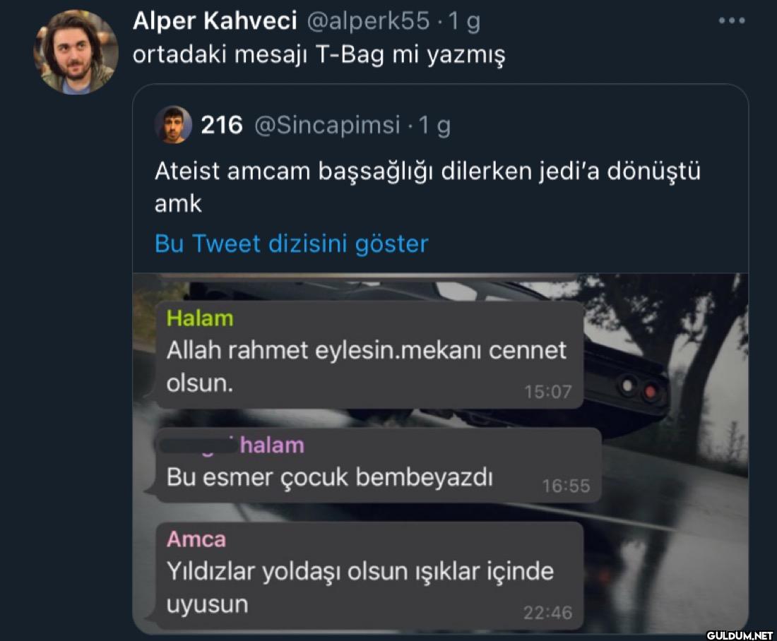 ortadaki mesajı T-Bag mi...