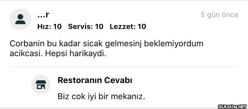 ...r Hız: 10 Servis: 10...