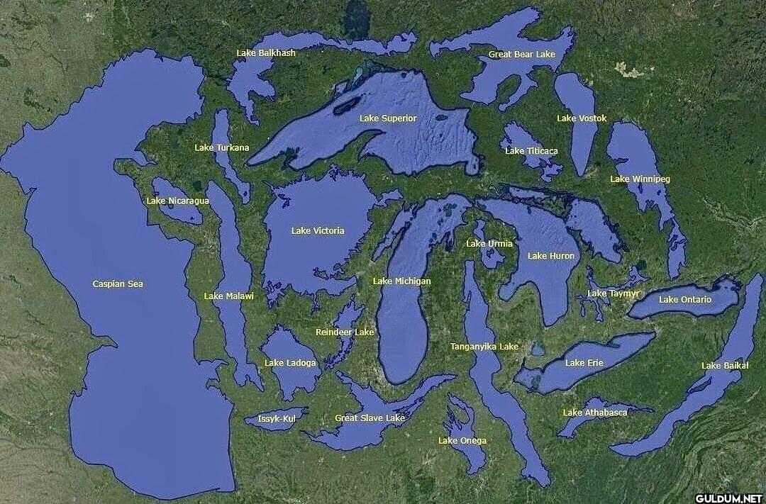 The 25 largest lakes in...
