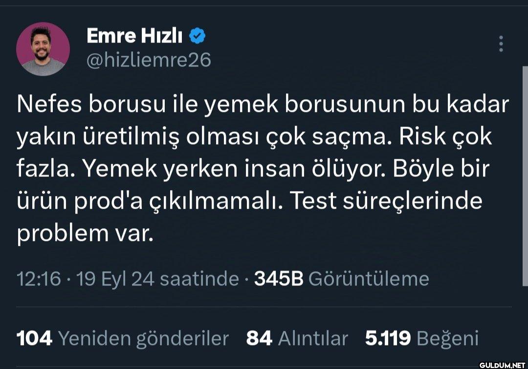 Nefes borusu ile yemek...