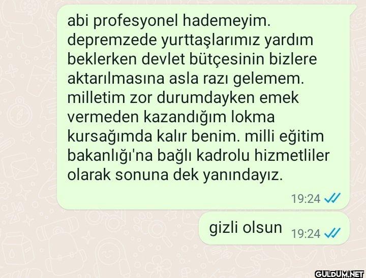 bir takipçimden gelen...