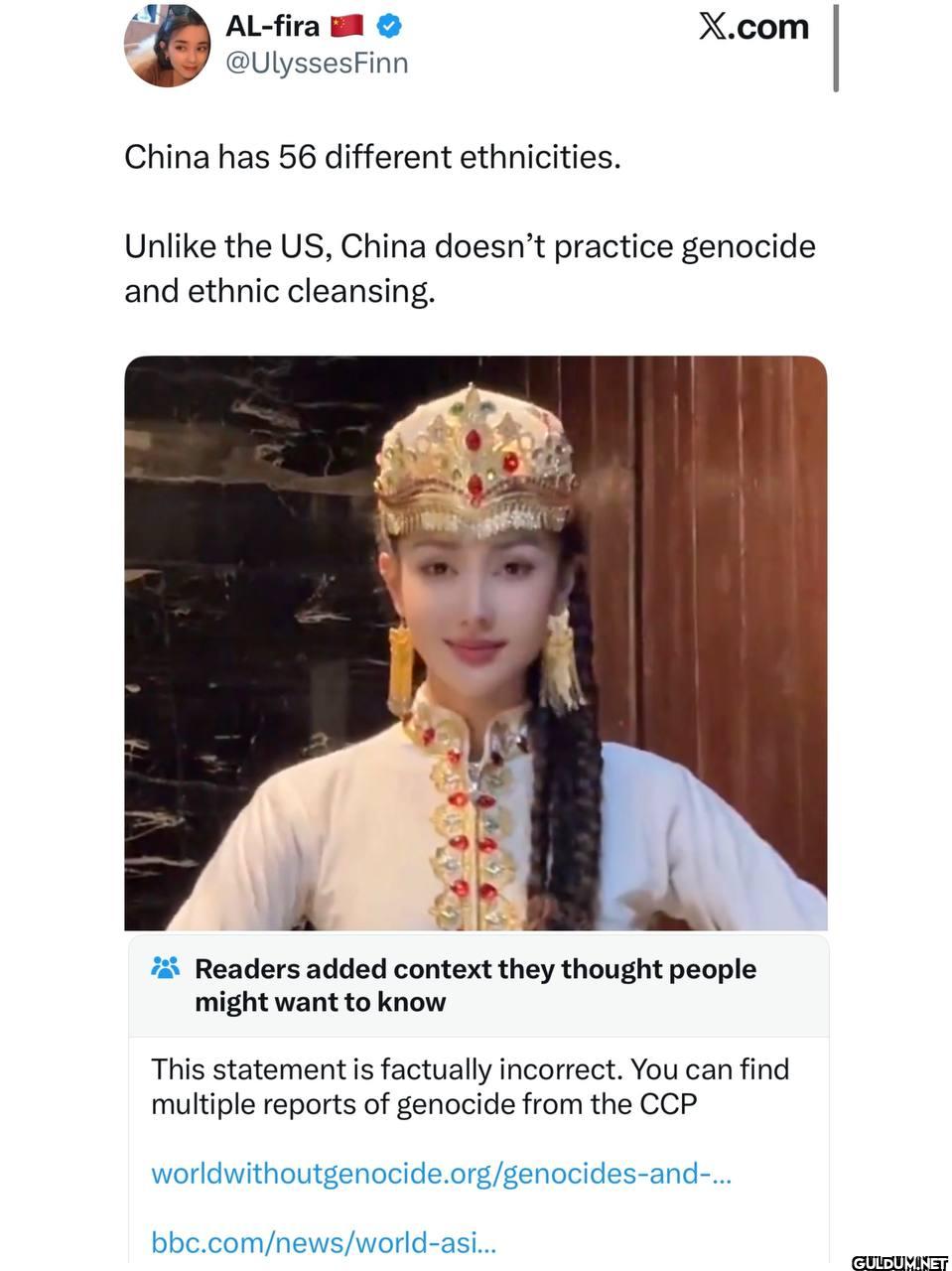 China has 56 different...