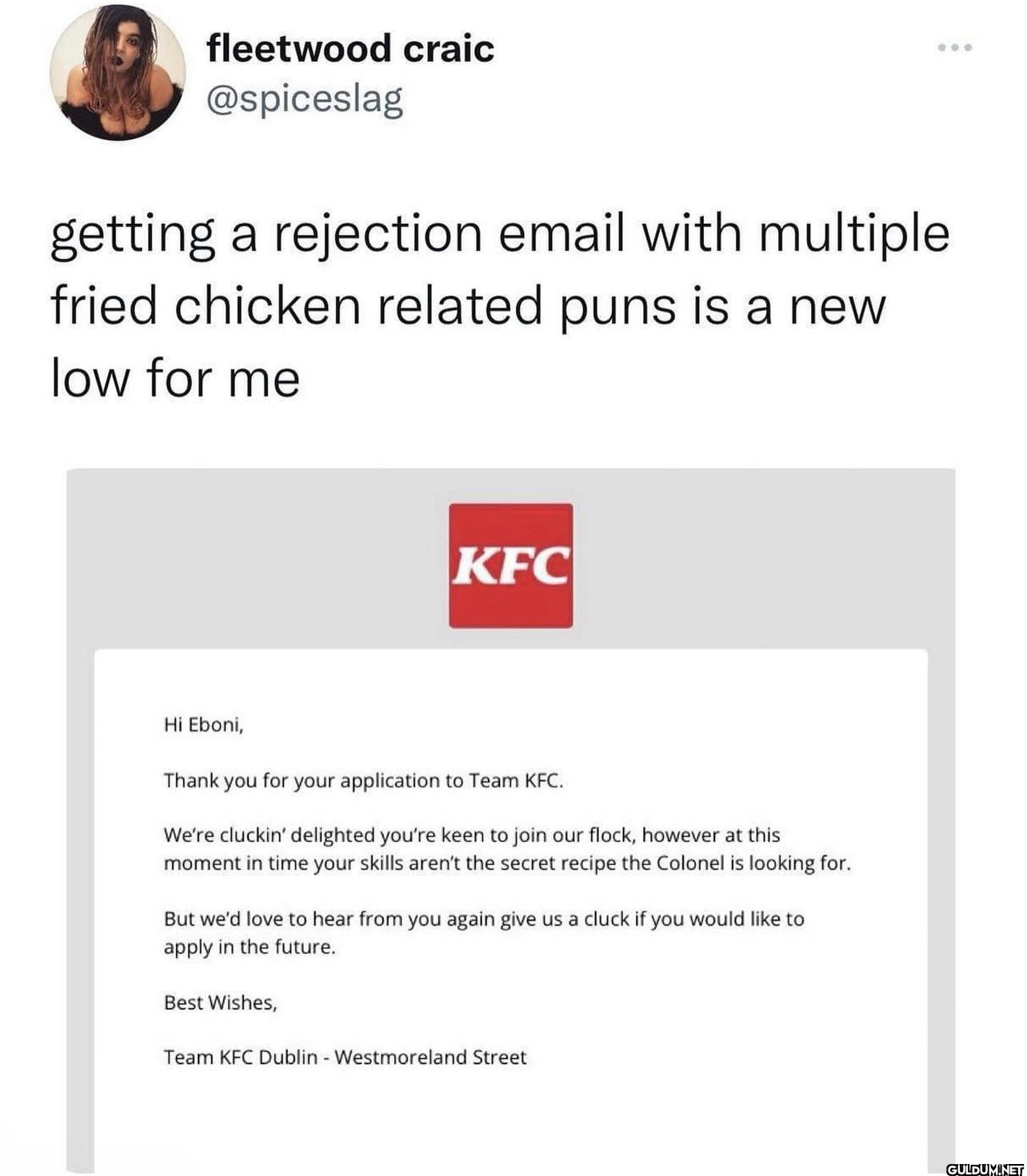 getting a rejection email...