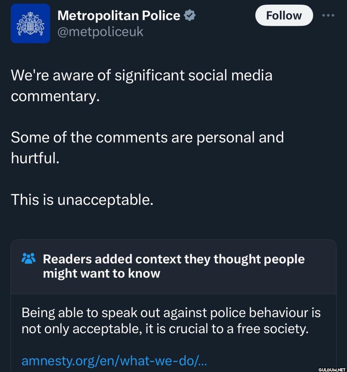 Follow We're aware of...