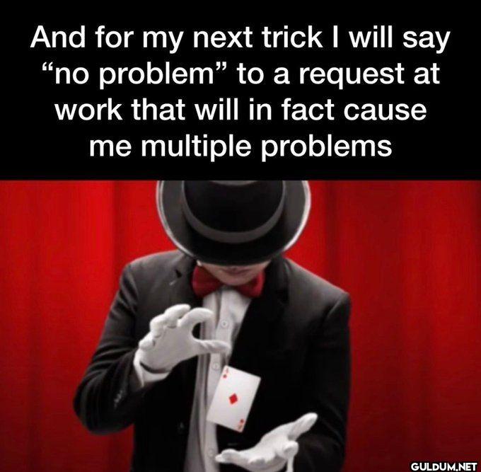 And for my next trick I...