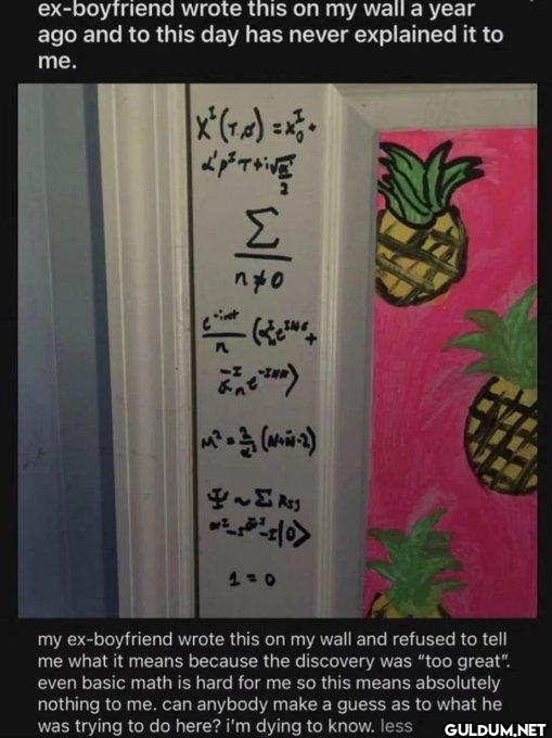ex-boyfriend wrote this on...