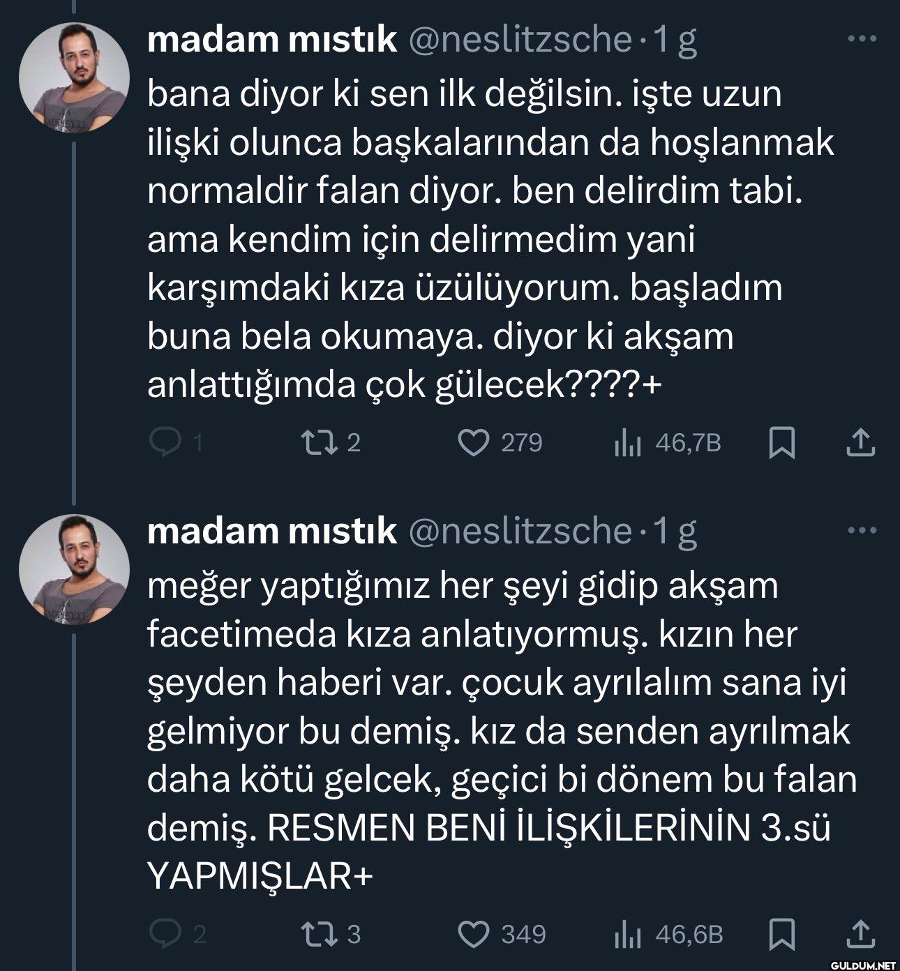 bana diyor ki sen ilk...