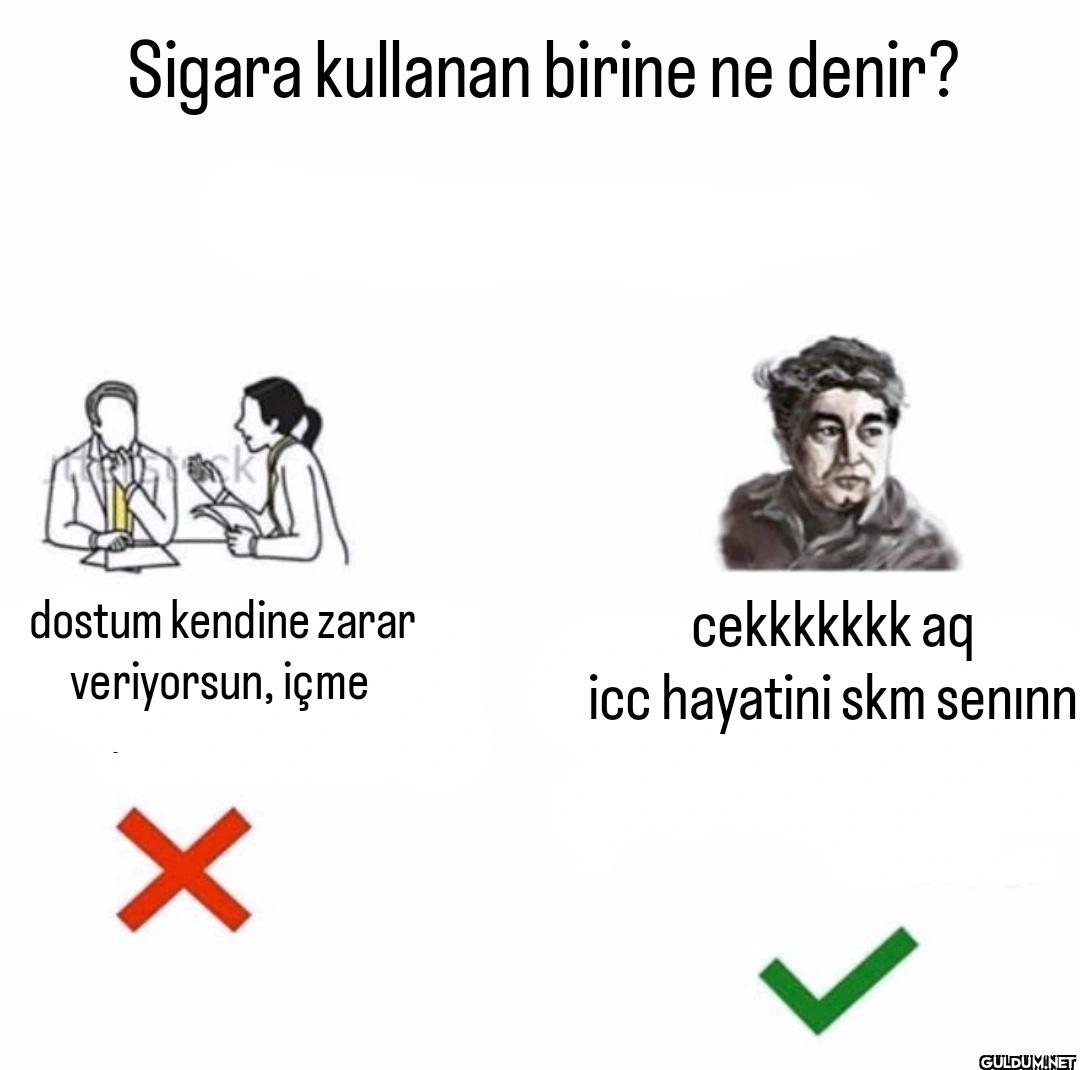 Sigara kullanan birine ne...