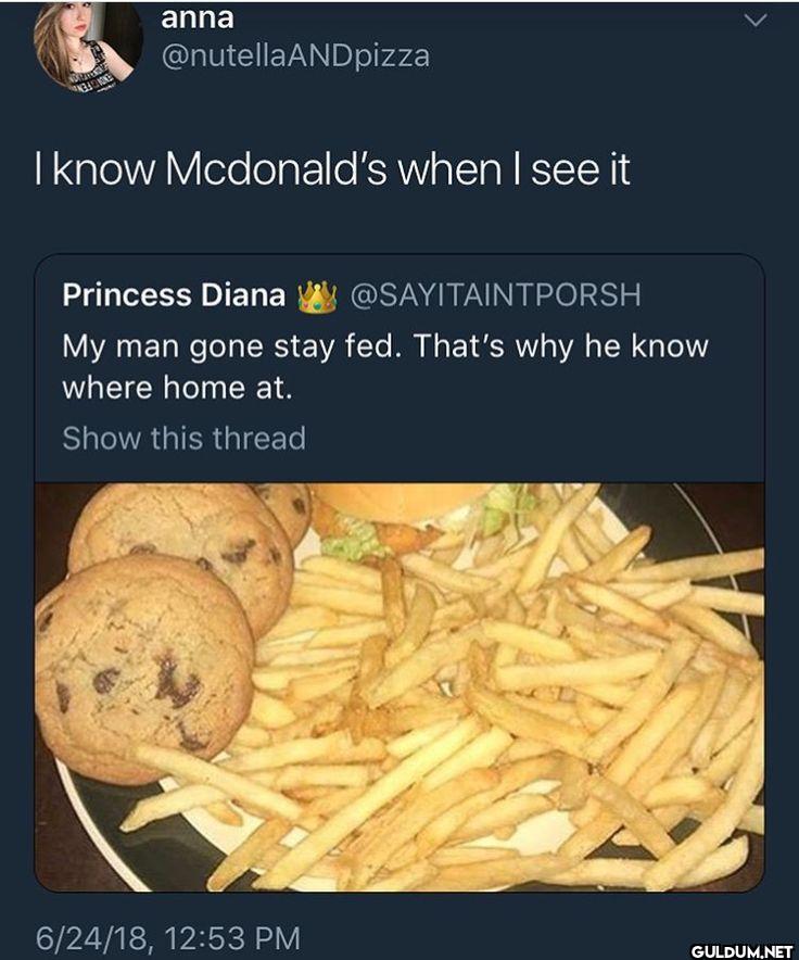 I know Mcdonald's when I...