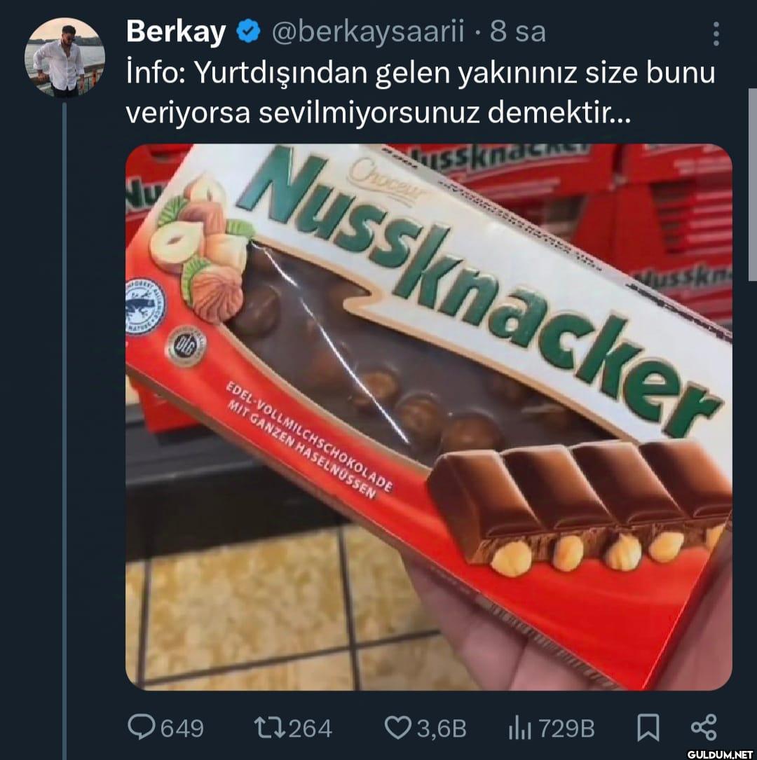 Gurbetçinin çikolata...