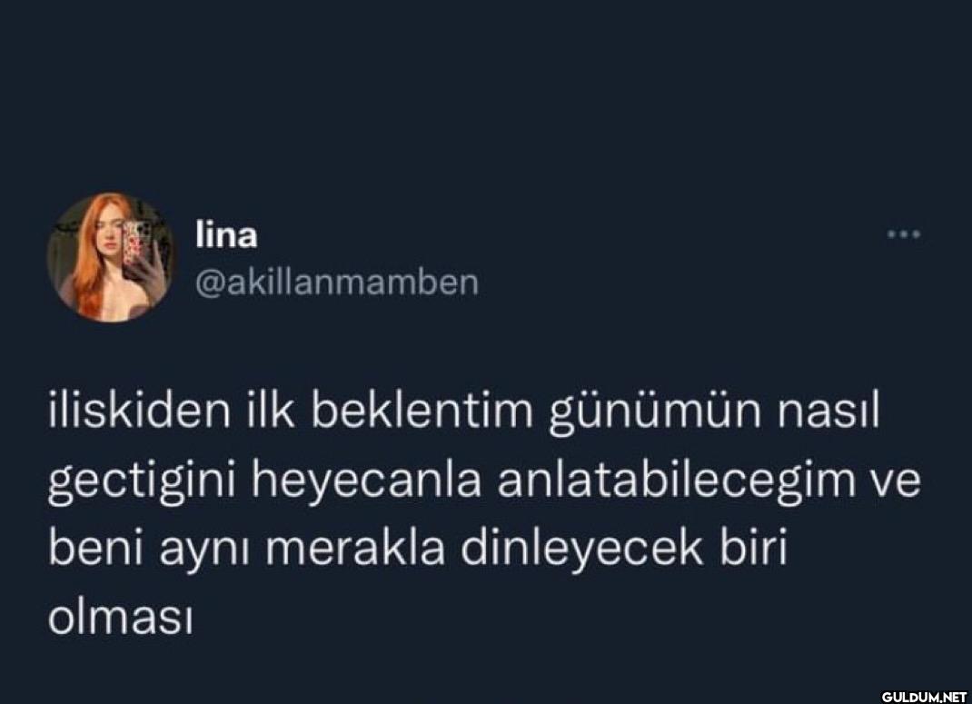 iliskiden ilk beklentim...
