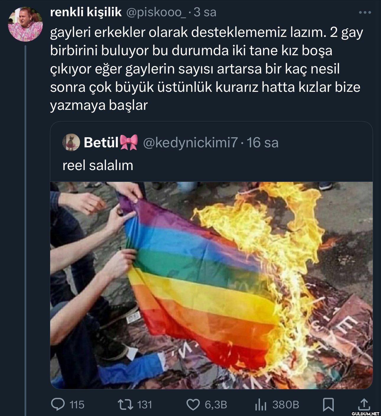 Gaylerin kılına zarar...