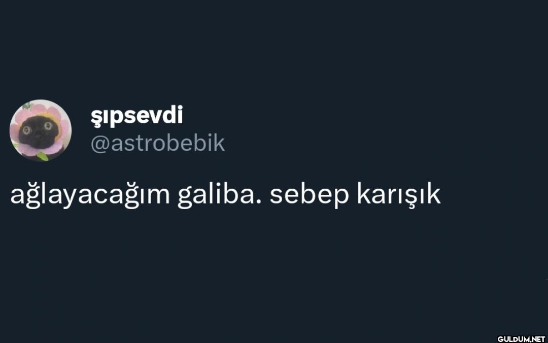 ağlayacağım galiba. sebep karışık