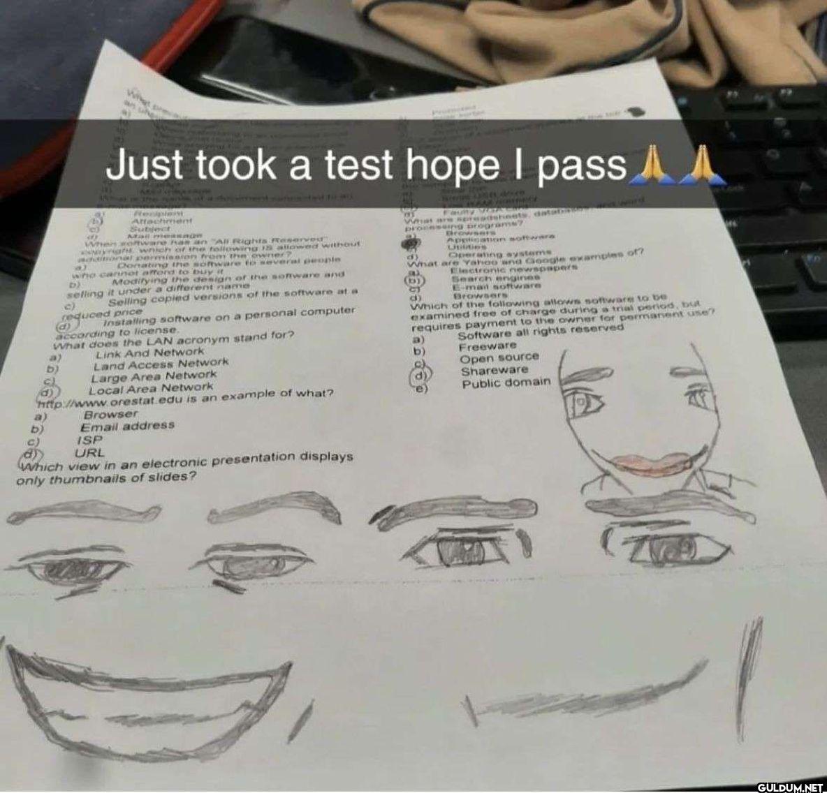 Just took a test hope I...