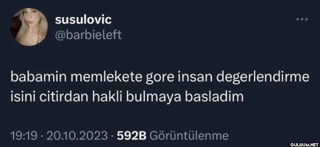 babamin memlekete gore...