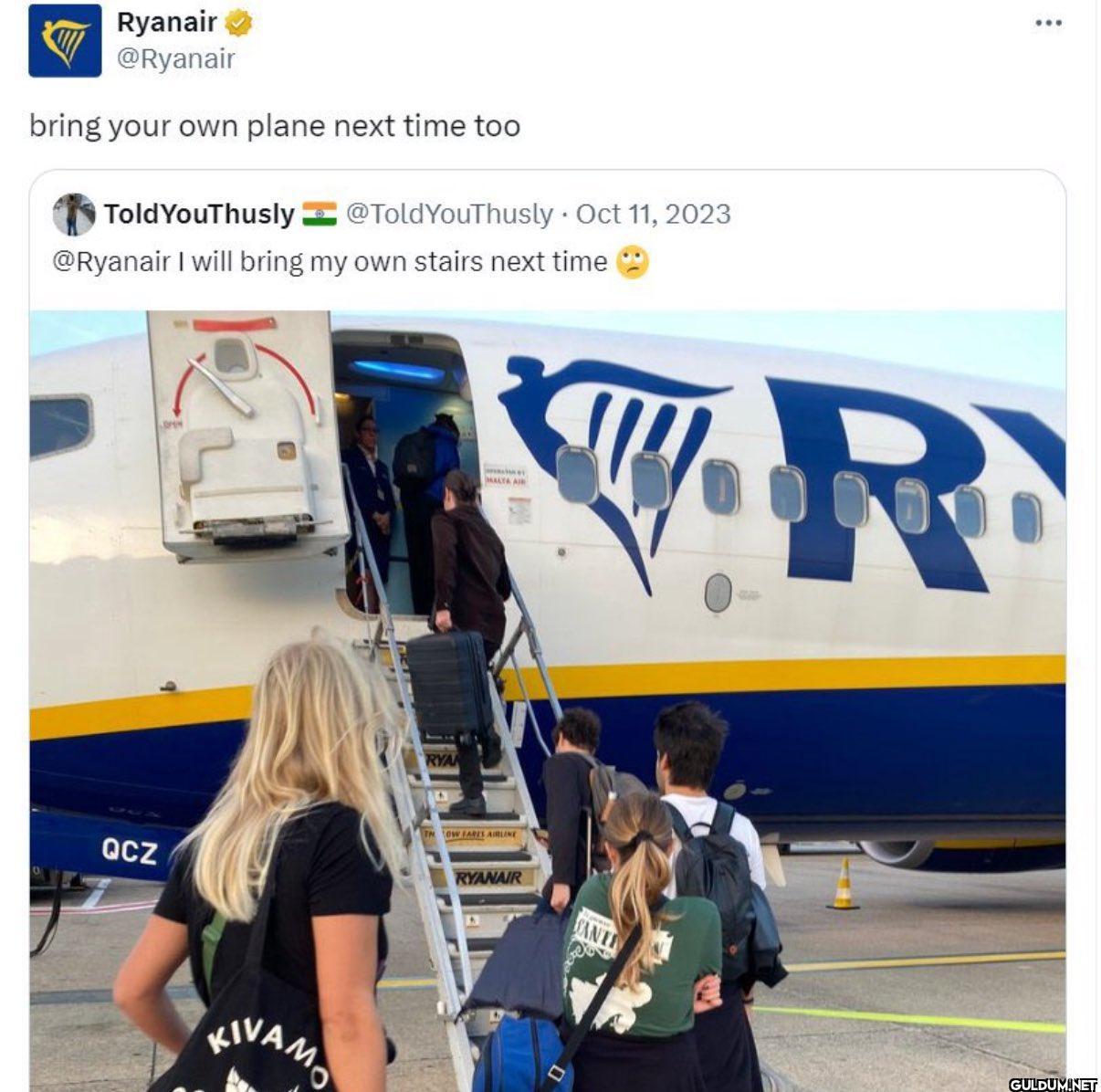 Ryanair out here violating...
