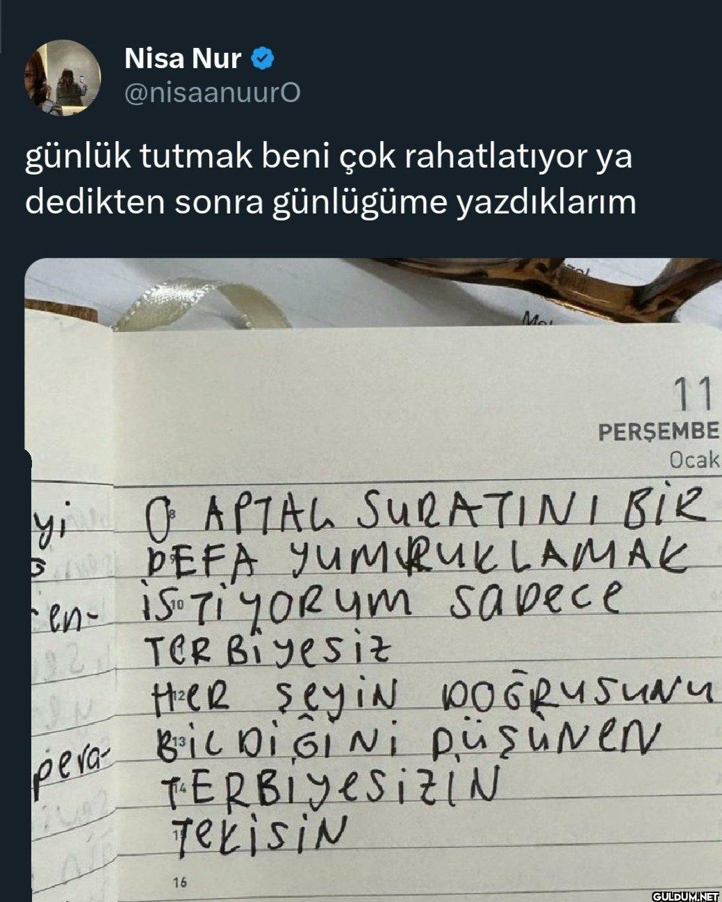 günlük tutmak beni çok...