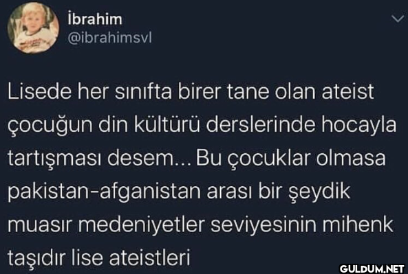 Lisede her sınıfta birer...