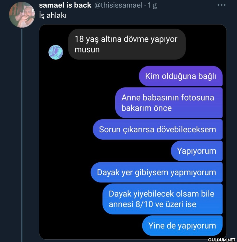 · 1 g İş ahlakı 18 yaş...