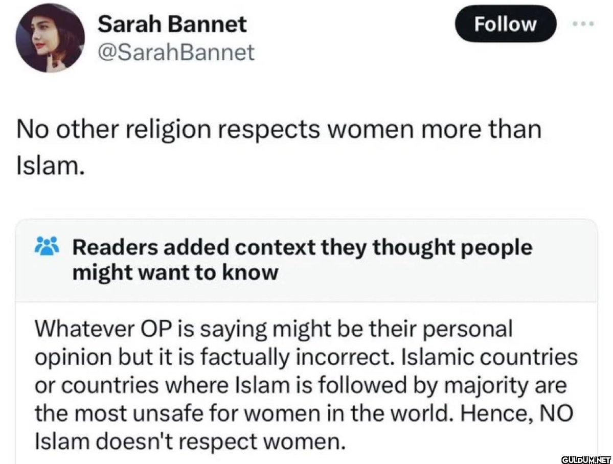 Islam does not respect...