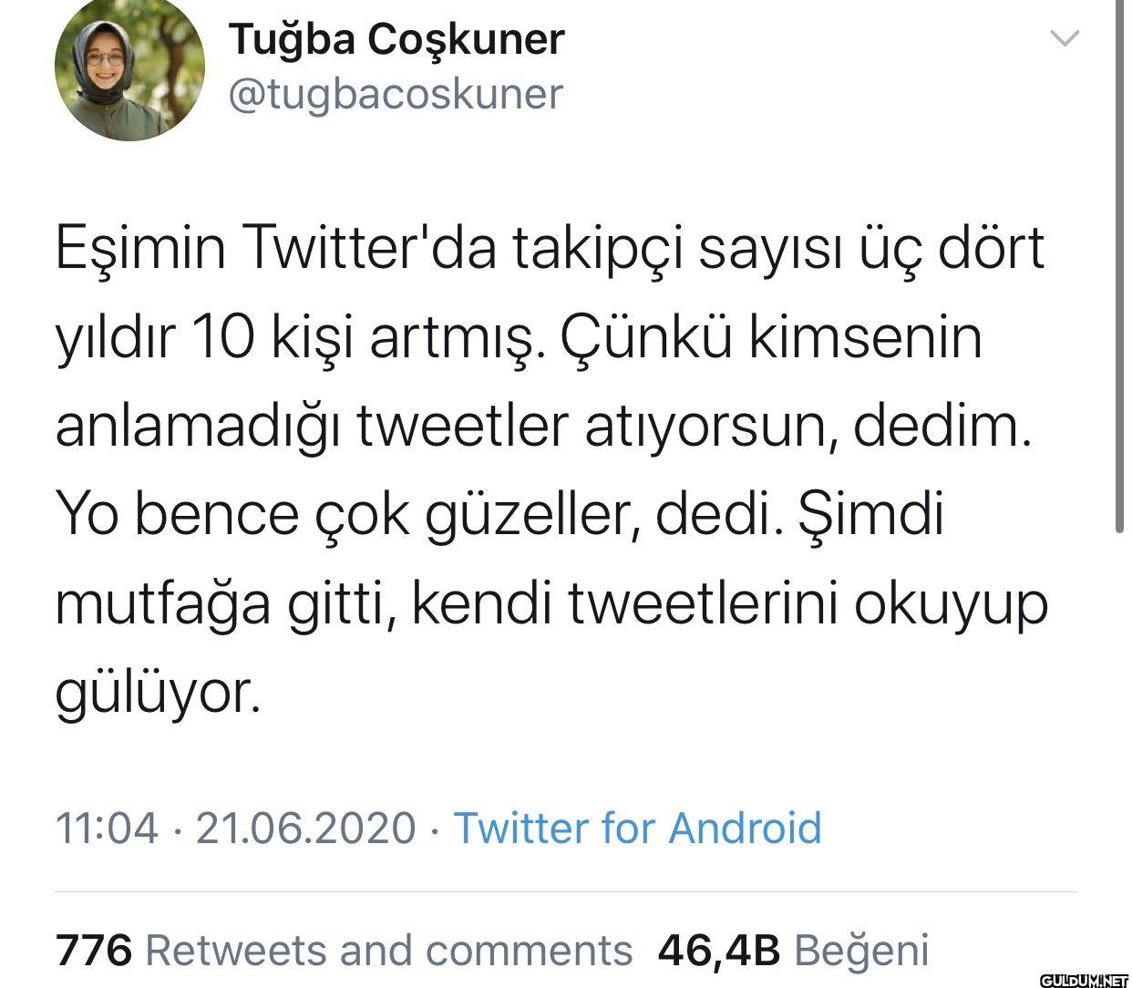 Eşimin Twitter'da takipçi...