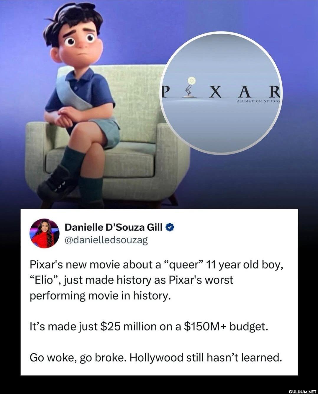 Go woke, go broke.    PXAR...