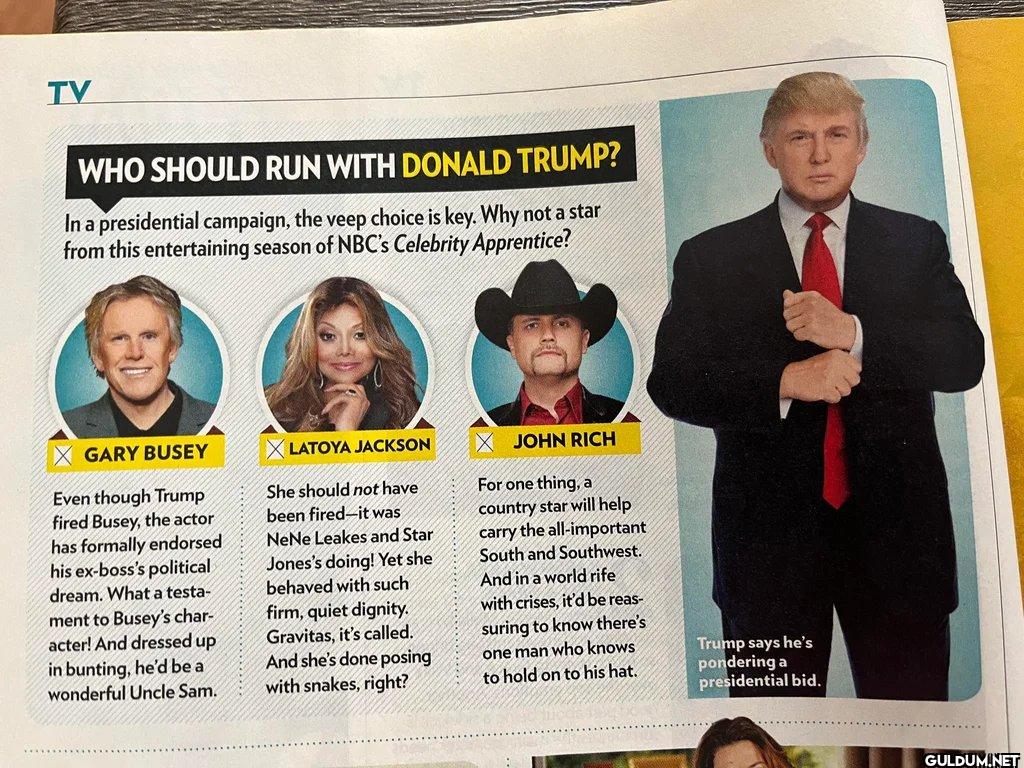 TV WHO SHOULD RUN WITH...
