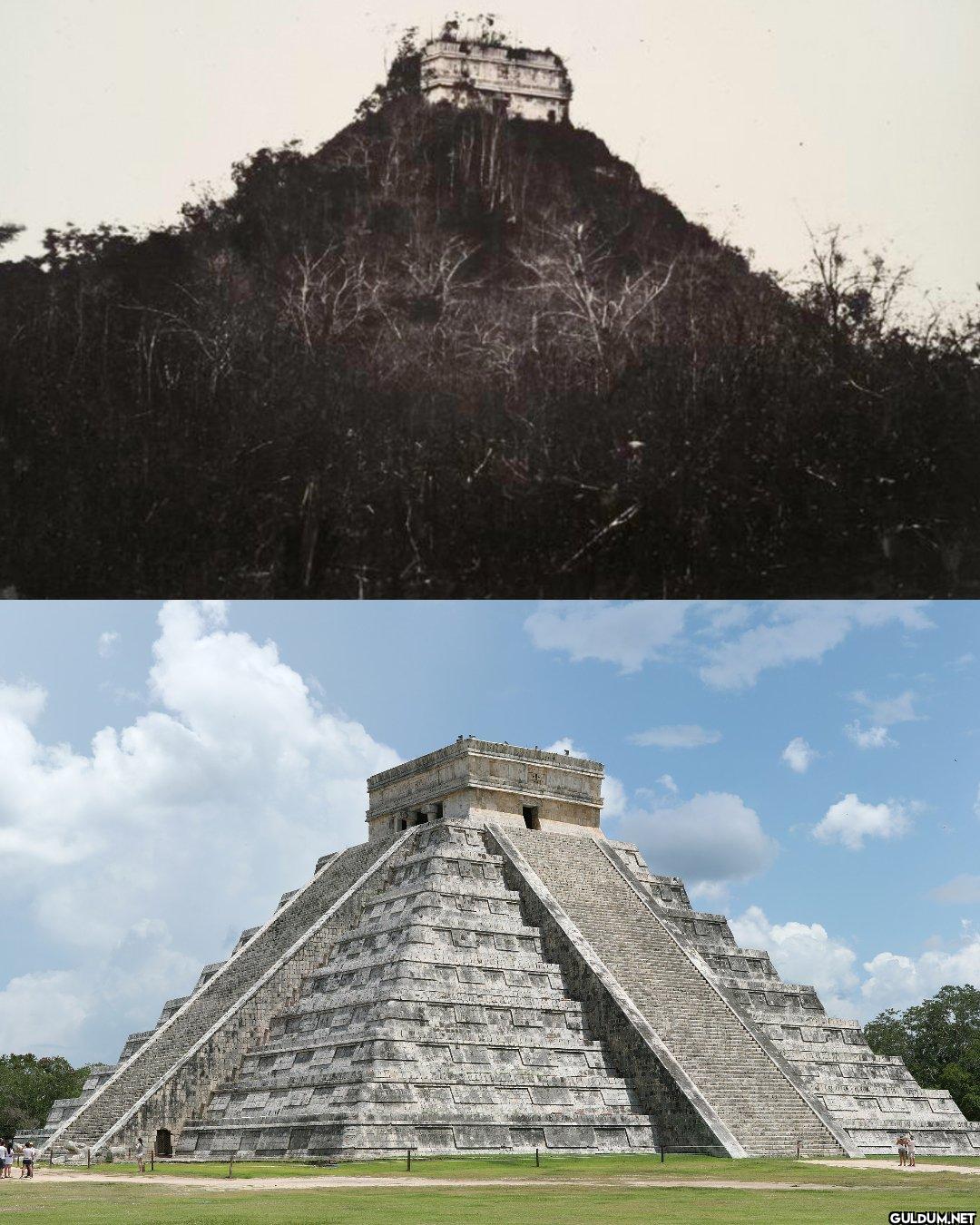 2. Chichen Itza in 1892 and now