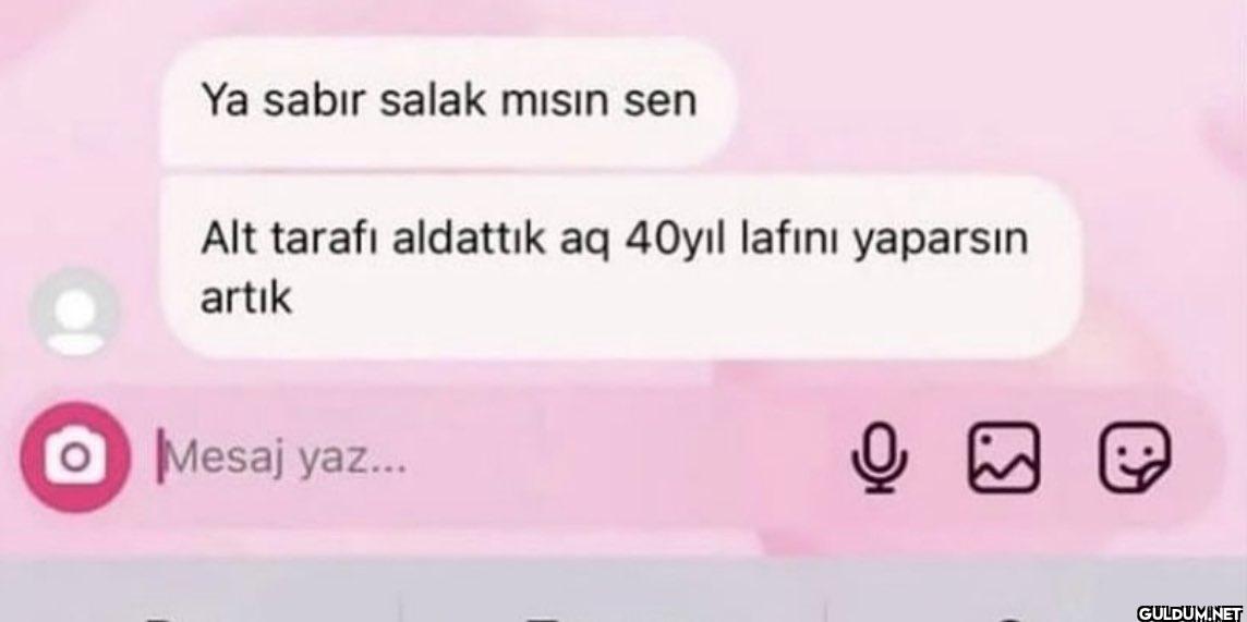 Ya sabır salak mısın sen...