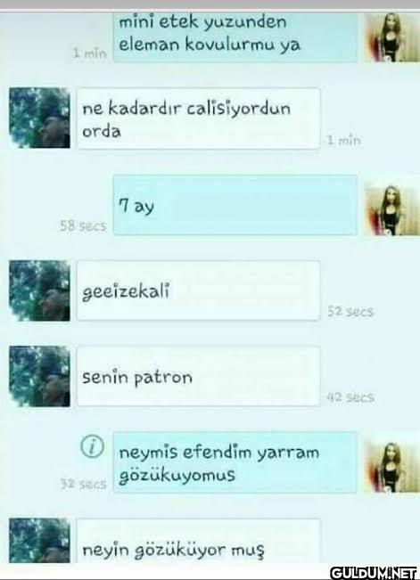 mini etek yuzunden eleman...