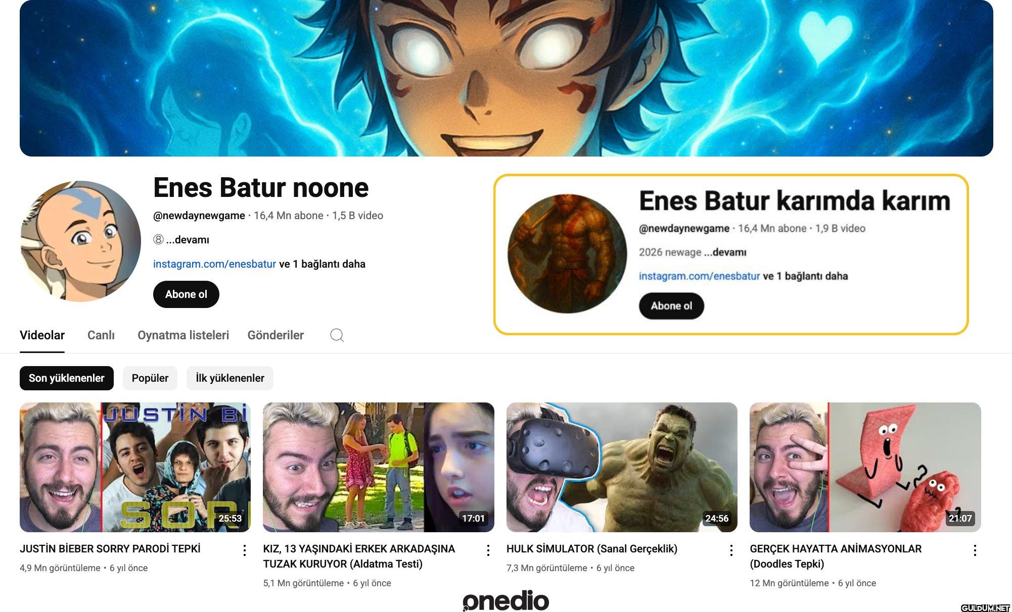 Enes Batur, YouTube...