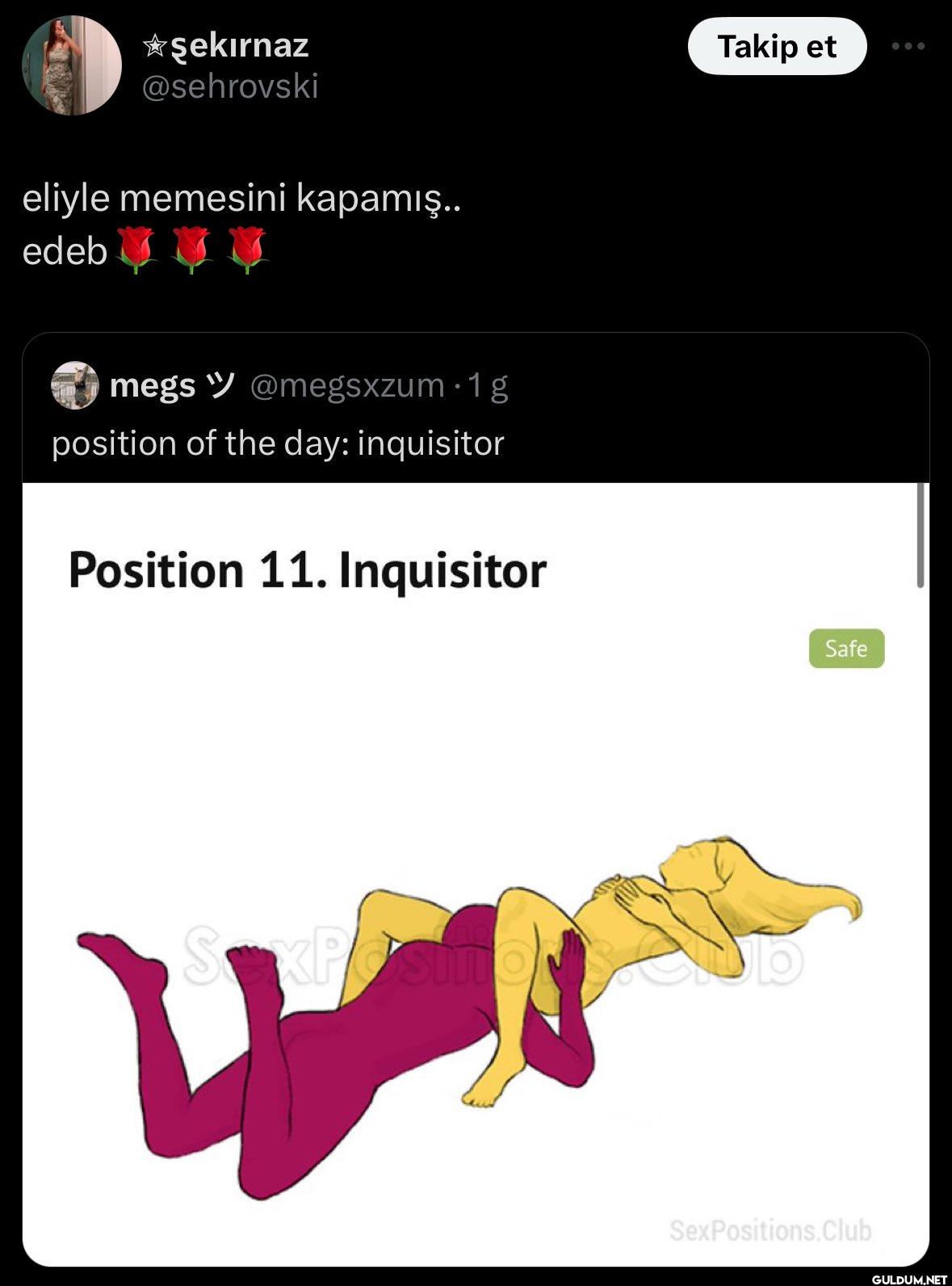 eliyle memesini kapamış.....