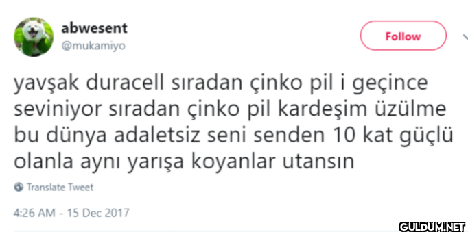 Follow yavşak duracell...