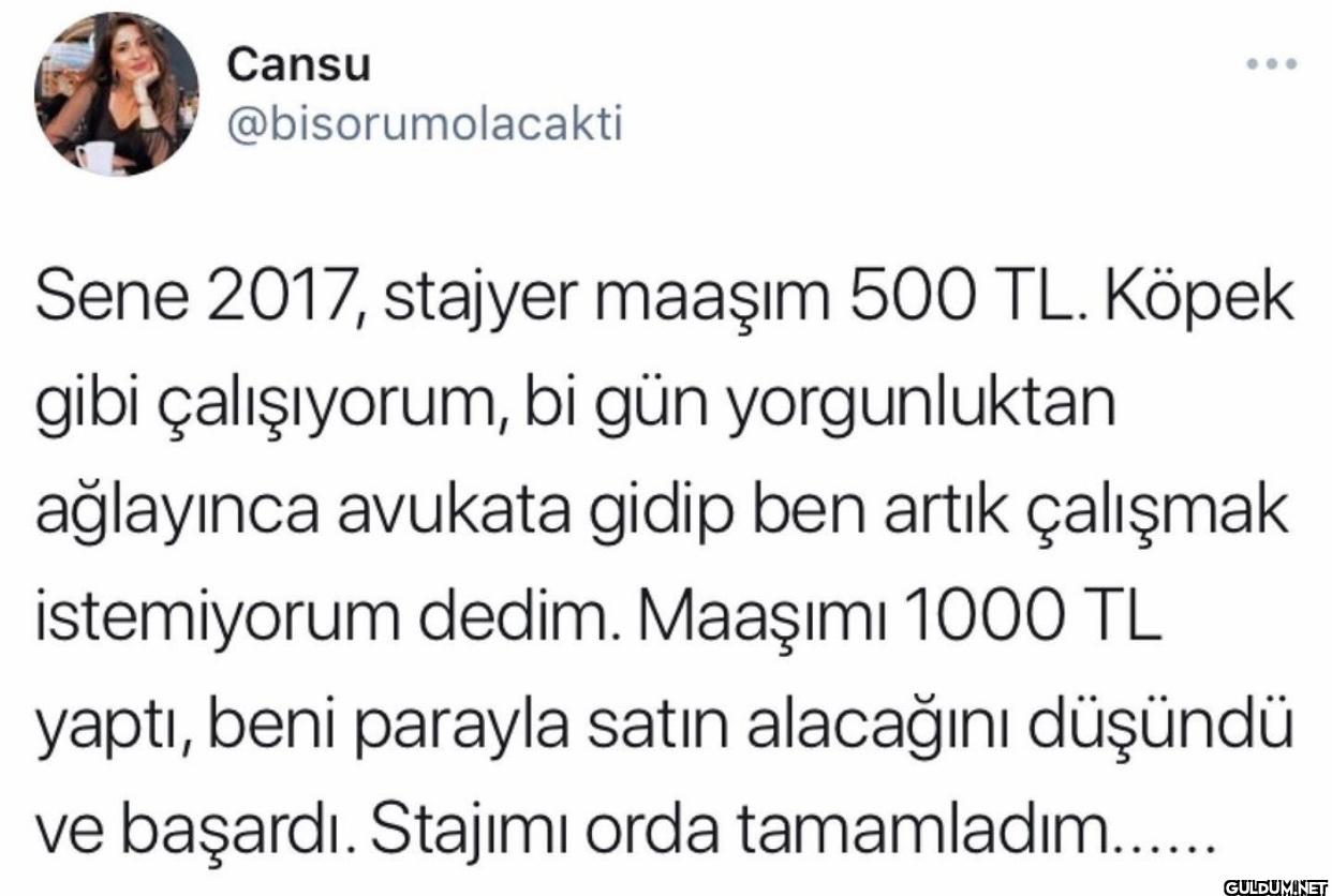 Sene 2017, stajyer maaşım...