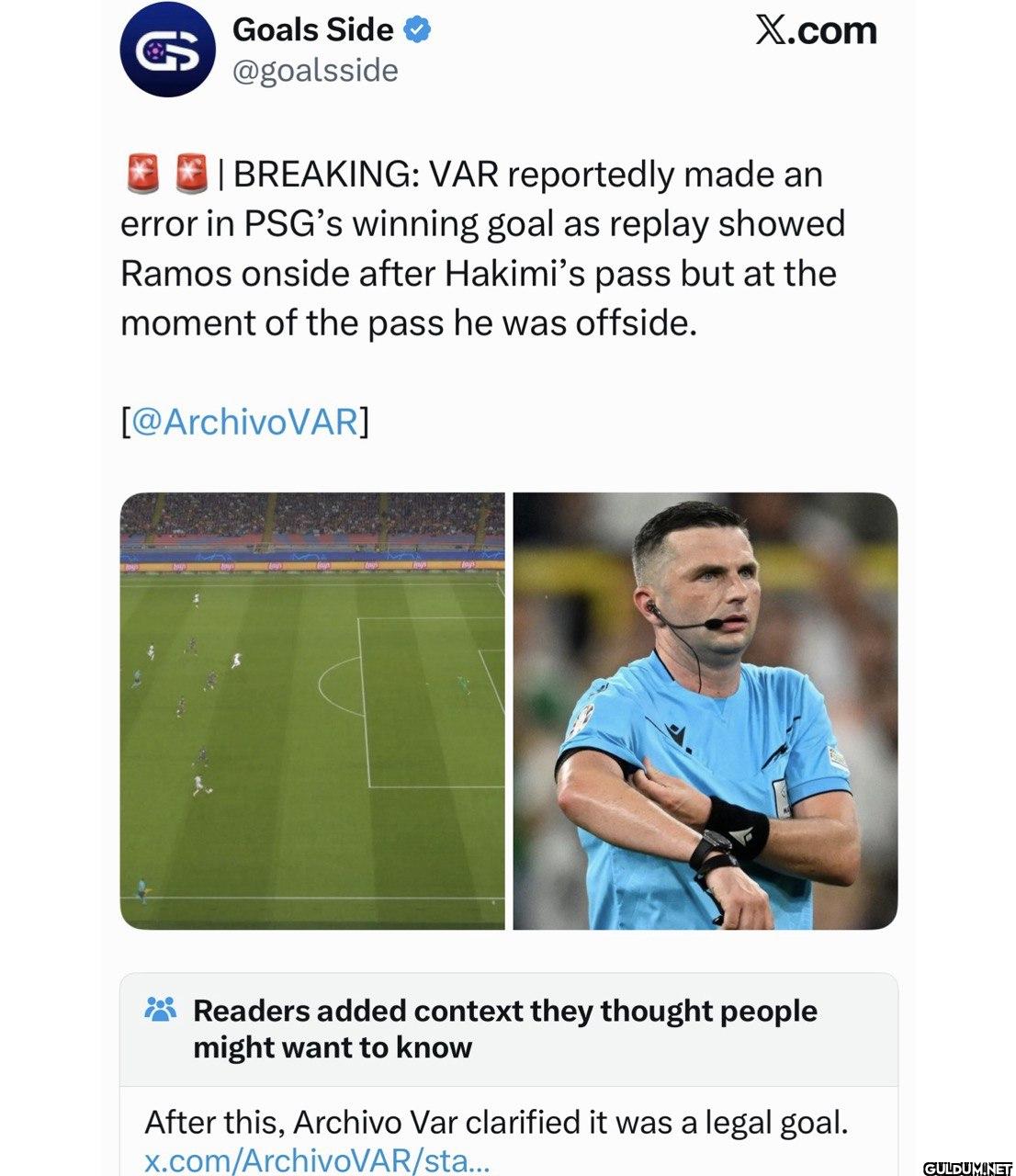 It was a legal goal.    G...