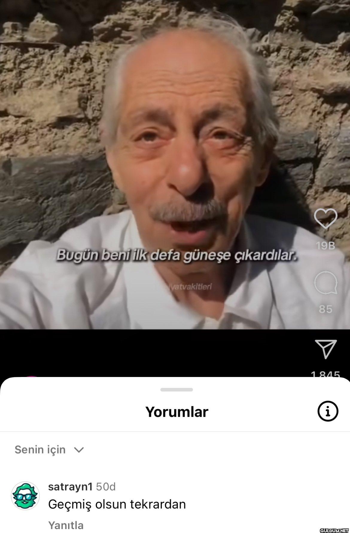 Bugün beni ilk defa güneşe...