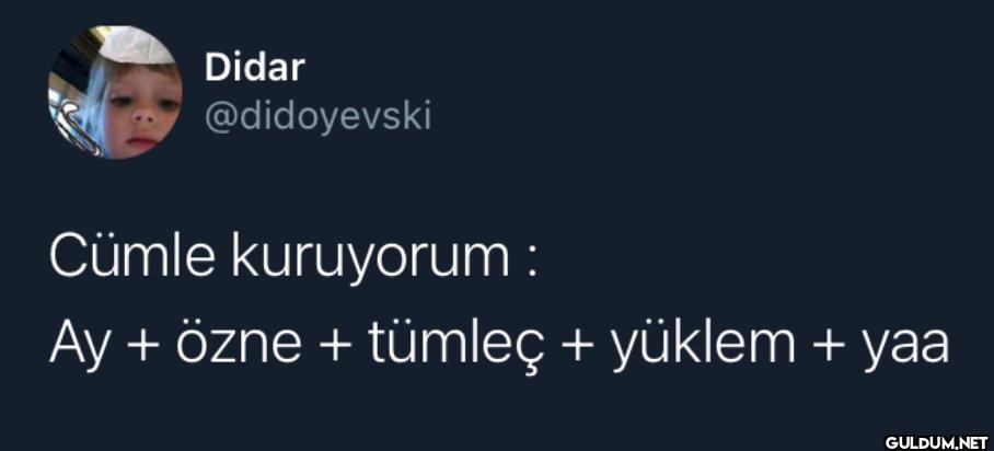 Cümle kuruyorum: Ay + özne...