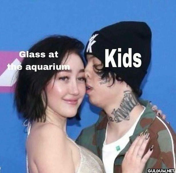 Glass at the aquarium Kids