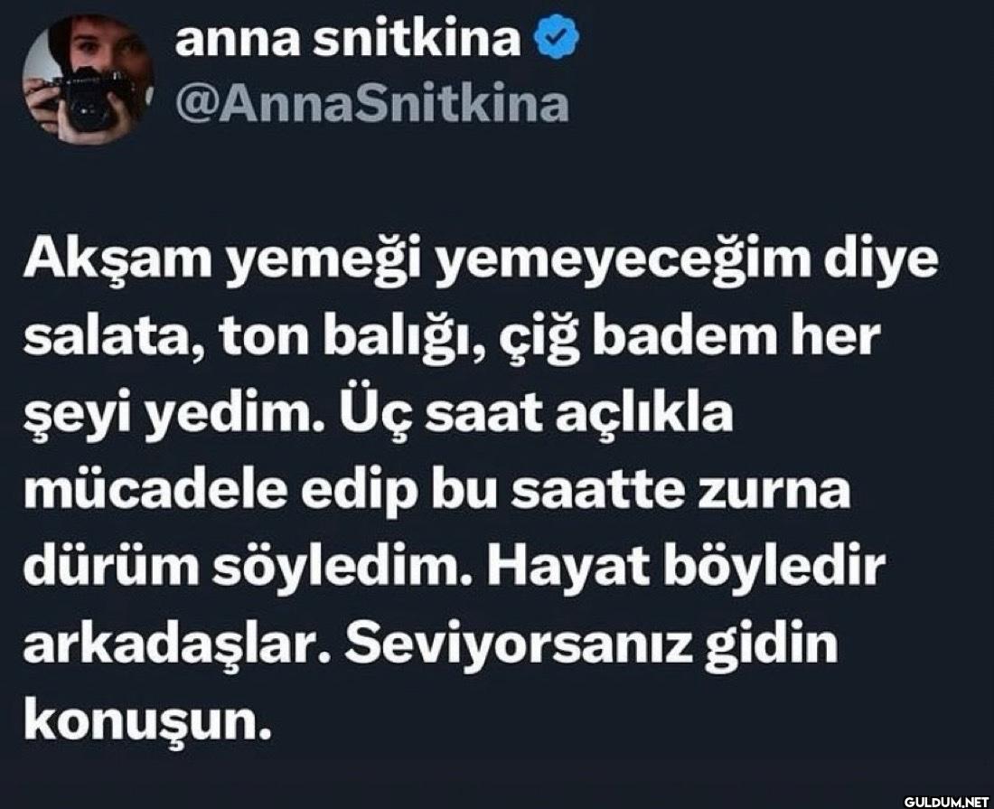 Akşam yemeği yemeyeceğim...