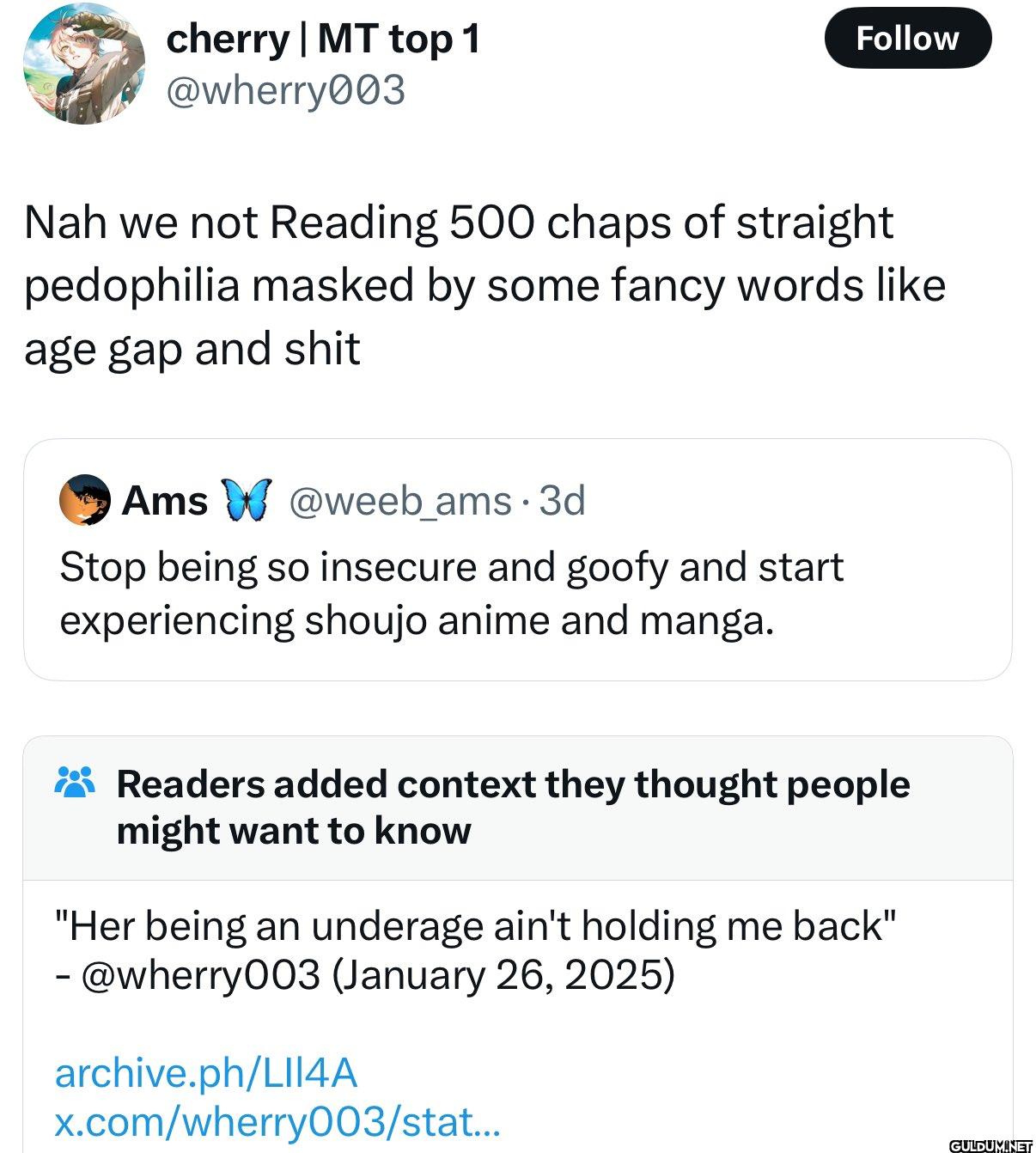 Follow Nah we not Reading...