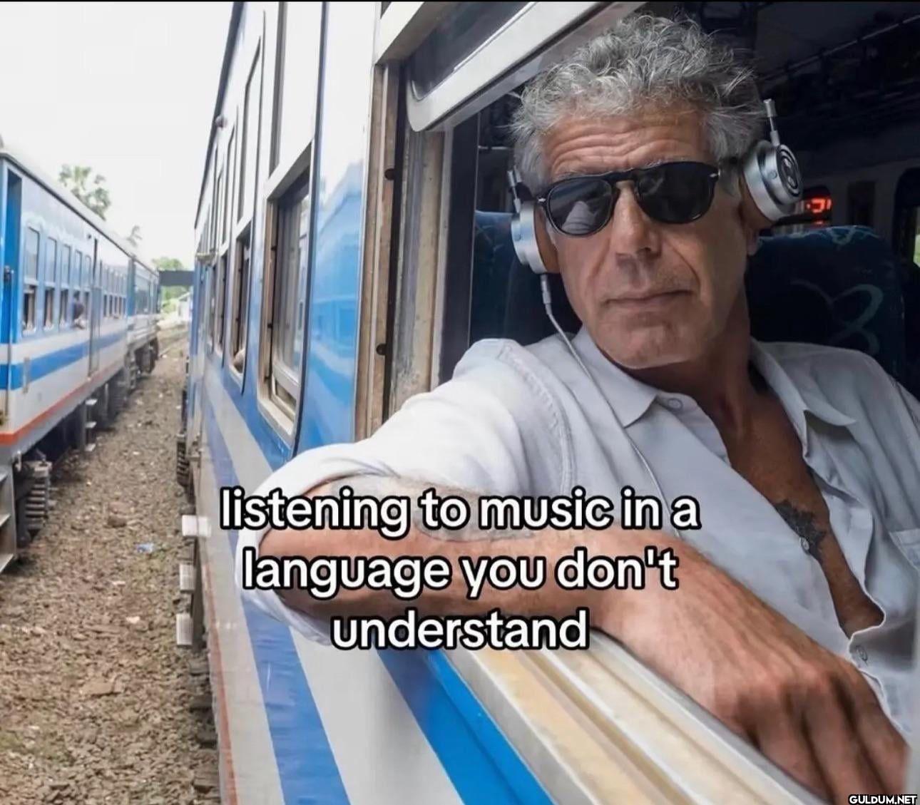 listening to music in a...